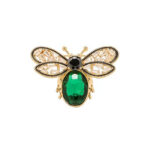 Brooch Emerald Bee Brooch – Vintage Royal Insect Brooch – Perfect for Suits, Evening Dinners & Formal Occasions